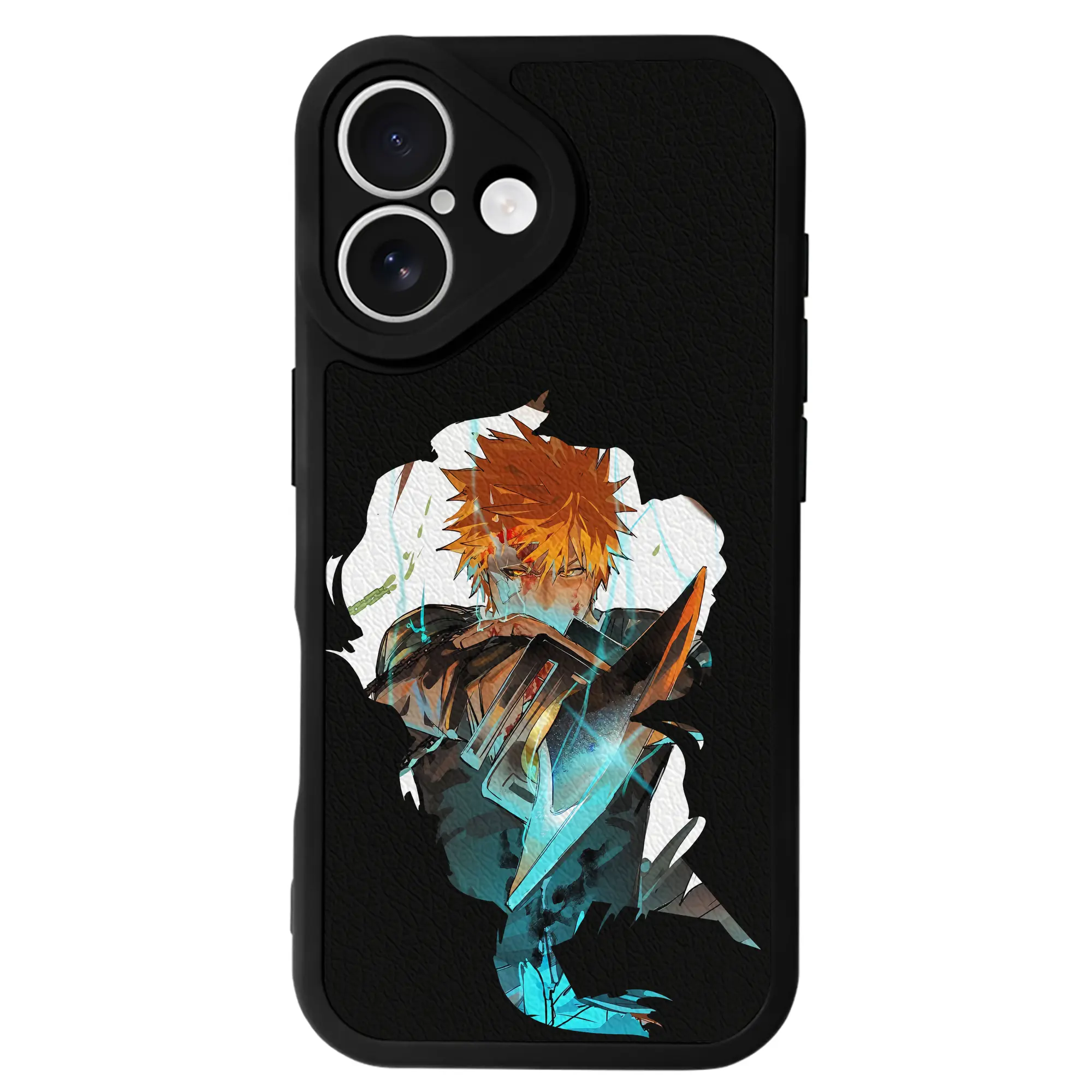 ブリーチ グッズ 黒崎 一護 - IPhone 16シリーズ対応 ・ シリコンスマホケース ・ レザー調 ・ 高精度フィット ・ 耐衝撃 ・ ワイヤレス充電対応 ・ 精密カット